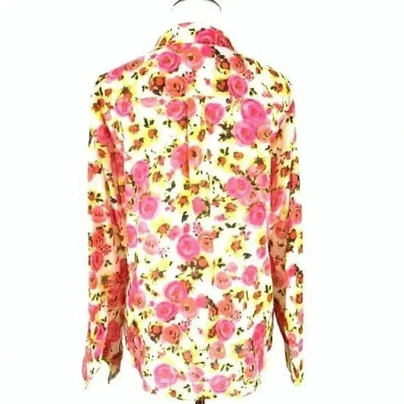 Ann Taylor top size 6 pink 28% silk floral - Picture 8 of 13